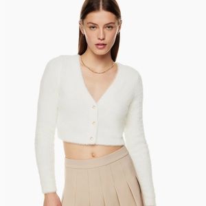 Sunday Best Reece Cardigan White Cropped